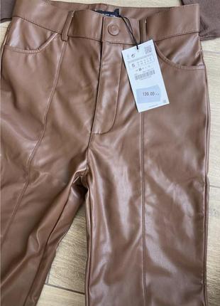 Брюки из носка кожи zara, massimo dutti s5 фото