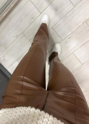 Брюки из носка кожи zara, massimo dutti s3 фото