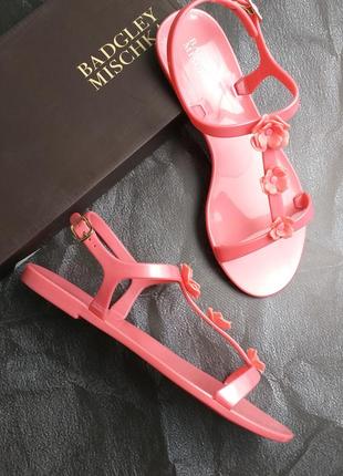Badgley mischka оригинал силиконовые сандалии с цветами бренд из сша5 фото