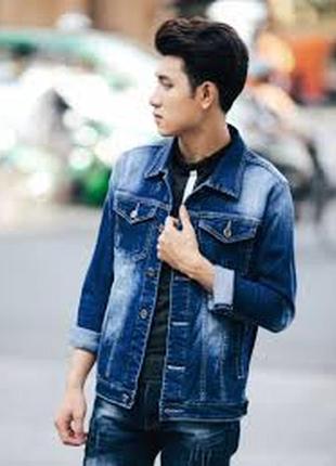 Потерта джинсова куртка від house/блакитна-s-м-ка