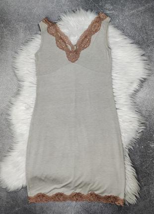 Нічна сорочка для сну нічнушка трикотажна з мереживом intimissimi