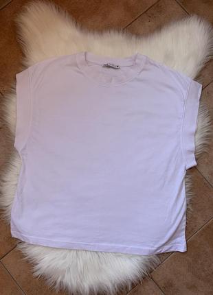 Актуальная базовая белая футболка от zara с низкими проймами