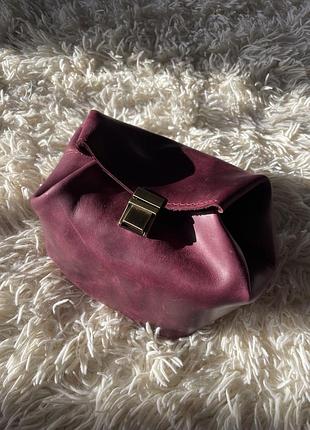 Люксовая косметичка трансформер натуральная кожа ручная работа