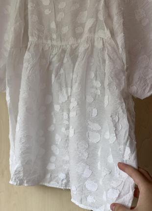 Очень красивая белоснежная блуза с рукавами буфами и квадратным вырезом от mint velvet7 фото