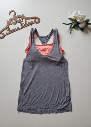 Фирменная спортивная майка и топ 2 в 1 athleta, размер xs