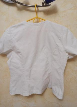 Винтажный летний белый хлопковый пиджак4 фото