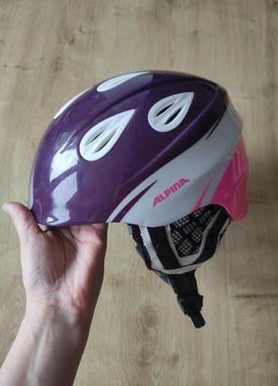 Фирменный детский горнолыжный шлем alpina, 5-8 лет.