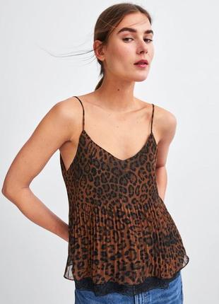 Леопардовий топ zara розмір s-m