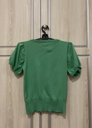 Зеленая блуза с рукавами-фонариками2 фото