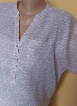 Чудова лляна  блуза ,туніка ,пастель3 фото