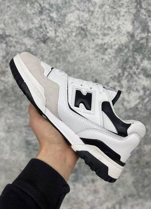 Женские кожаные кроссовки,кеды new balance 550 suede white\black3 фото