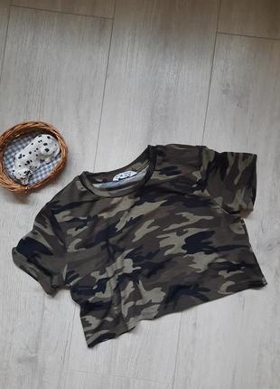 Shein 7 лет футболка топ милитари камуфляж