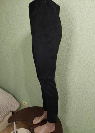 Замшеві жіночі чорні лосини велюрові легінси із замші3 фото