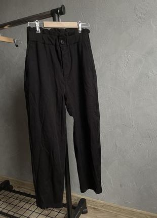 Zara чорні класичні ідеальні брюки зара з високою посадкою4 фото