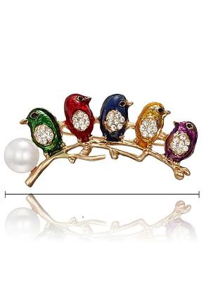 Нарядная брошь птицы, новая! арт. 2965