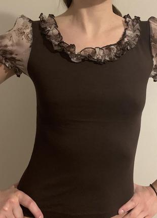 Блузка коричневая s размер