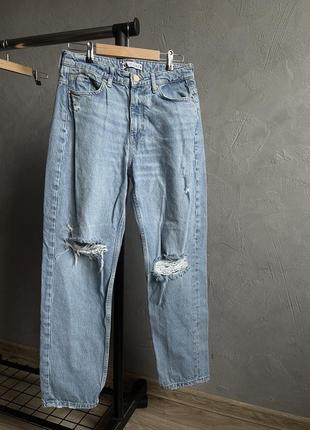 Zara mom jeans джинси зара зі свіжих колекцій з рваностями