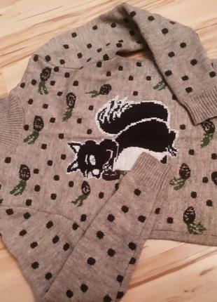 Очень тёплый объемный свитер гольф шерсть, l xl xxl