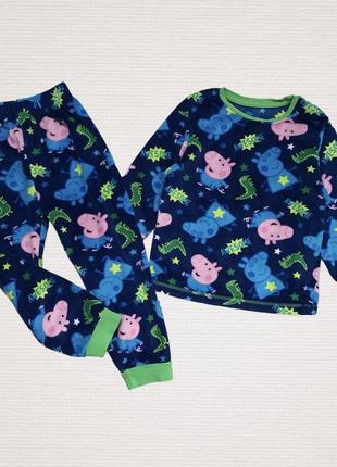 Яркая плюшевая пижама на мальчика 2-3 года