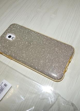 Чехол для samsung galaxy j7 pro j730 2017 блестящий золотой