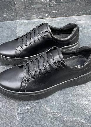 Чоловічі шкіряні кеди весна-осінь, топ якість