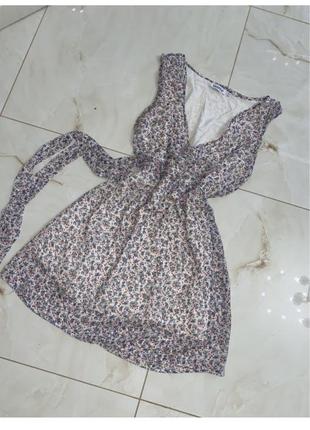 Шифонова міні сукня в квітковий принт(07)