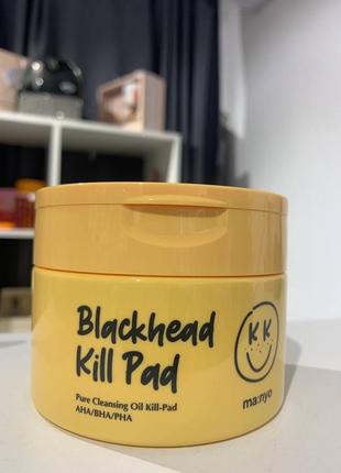 Педи гідрофільні для очищення шкіри з aha bha pha кислотами manyo blackhead kill pad 50 шт