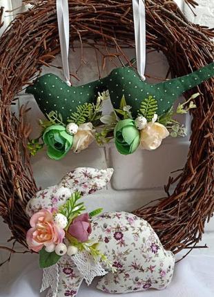 Текстильні кролики, весняний декор для дому.