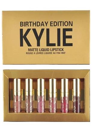 Kylie cosmetics birthday edition (lipstick/6x0,65ml)
набір помад2 фото