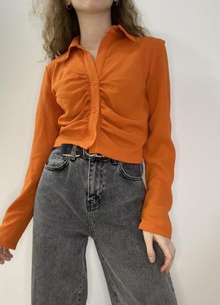 Нова помаранчева вкорочена сорочка rezerved
