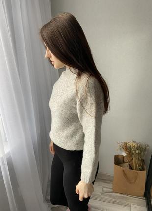 Жіночий сірий базовий светр світер меланж шерсть шерстяний теплий базовий3 фото