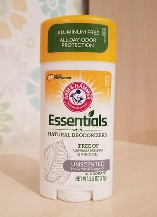 Arm &amp; hammer essentials дезодорант с натуральными дезодорирующими веществами без ароматизаторов