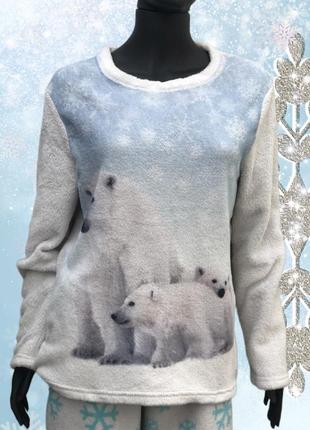🐻‍❄️прикольная🐻‍❄️, тёплая, домашняя кофточка с медвежатами