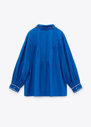 Блуза, рубашка, вышиванка zara, коллекция 2022 года, размер xs/s7 фото