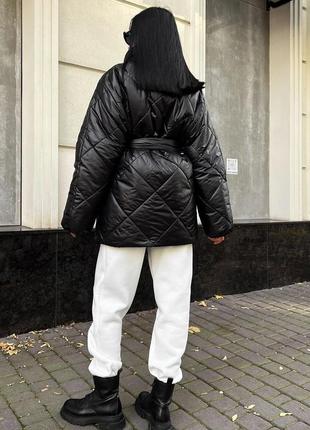 Куртка жіноча на поясі топ якість4 фото