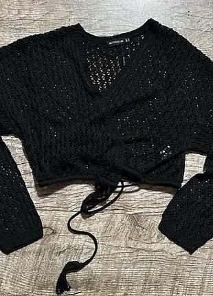 Вязаный топ болеро