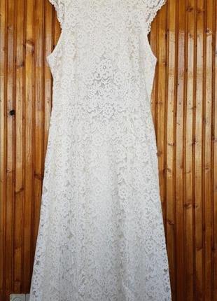 Шикарное свадебное, вечернее кружевное длинное платье h&m.4 фото