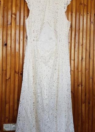 Шикарное свадебное, вечернее кружевное длинное платье h&m.5 фото