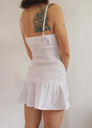 Біла сукня плаття сарафан із натуральної тканини4 фото