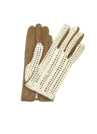 Рукавички зі шкіри напа та тканини rope mud