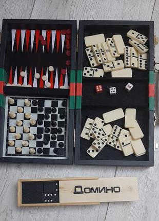 Кейс настільних ігор: шахи, шашки, доміно2 фото