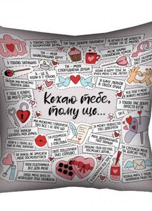 Подушка кохаю тебе, тому що…  40х40см