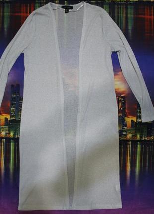 Кардиган піджак накидка парео пончо кофта пальто сіре з люрексом літній тонкий atmosphere пляжний4 фото
