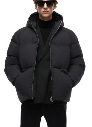 Пуховик zara із капюшоном