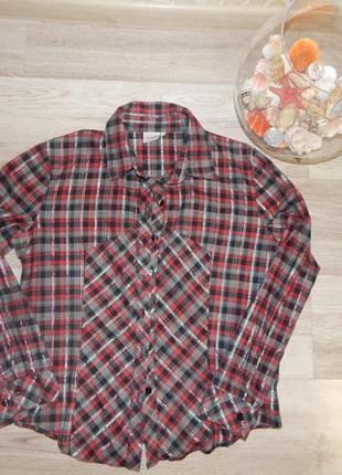 Сорочка в клітку з люрексом