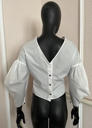 Рубашка с объёмными рукавами женская блуза италия mango3 фото