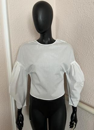 Рубашка с объёмными рукавами женская блуза италия mango5 фото