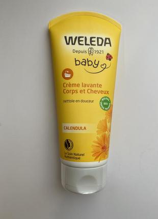 Weleda baby календула дитячий шампунь-гель для волосся та тіла