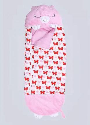 Спальный детский мешок 3в1 для сна подушка игрушка разъемный спальник 140х50 см на молнии happy nappers4 фото