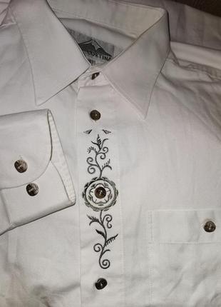 Рубашка с вышивкой в этно баварском стиле cortina коттон хлопок мужская оверсайз6 фото